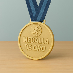 Medalla grabada con cinta