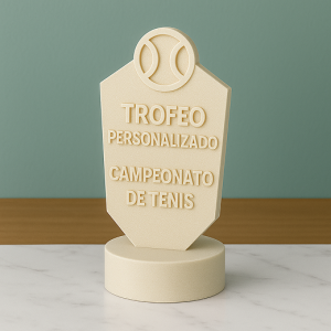 Trofeo personalizado con nombre del evento